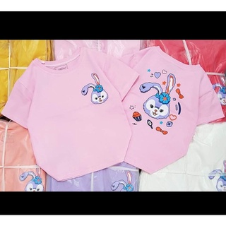 Áo cộc tay bé gái in thỏ size nhí đại hàng chính phẩm chất cotton đẹp mát