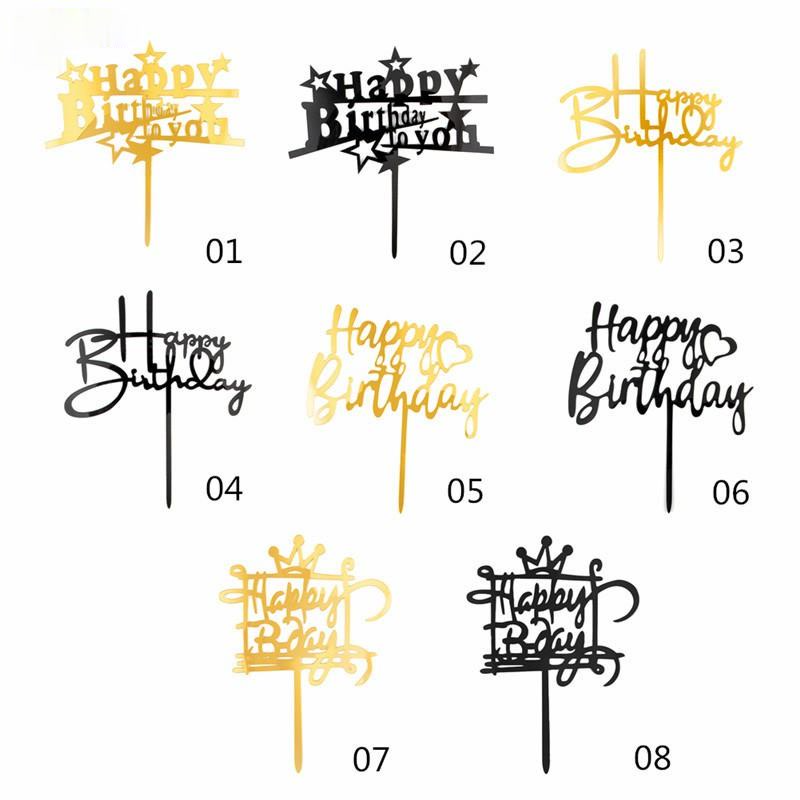 Que gắn trang trí bánh kem hình chữ Happy Birthday