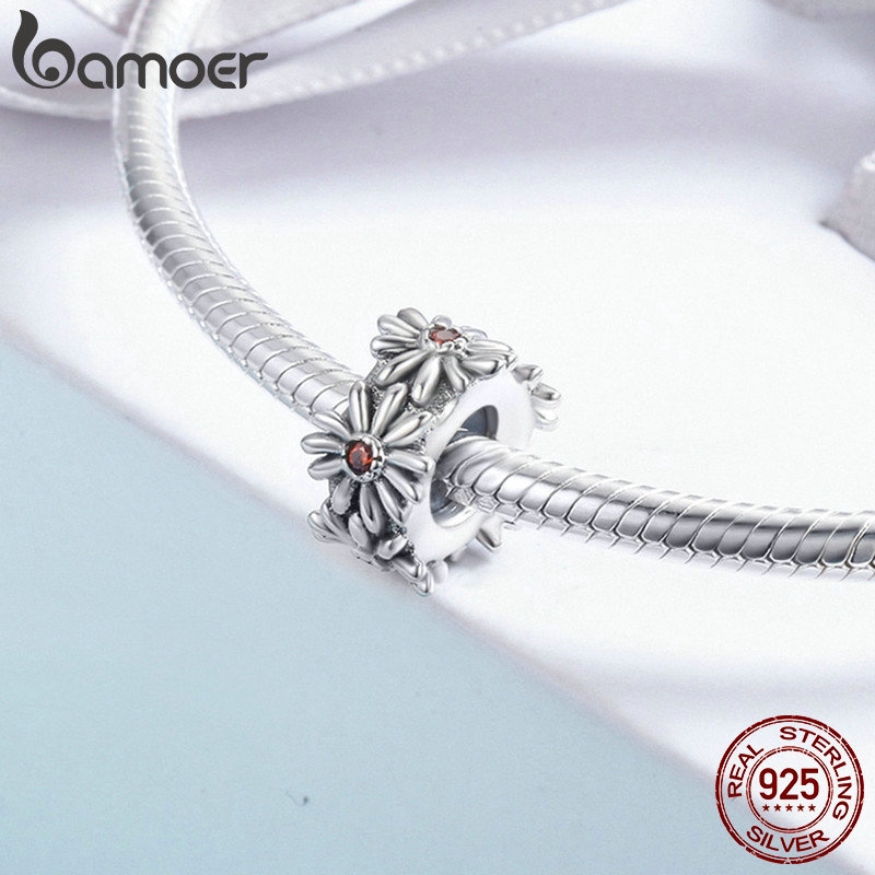 Hạt charm Bamoer trang trí vòng tay hình hoa cúc dễ thương