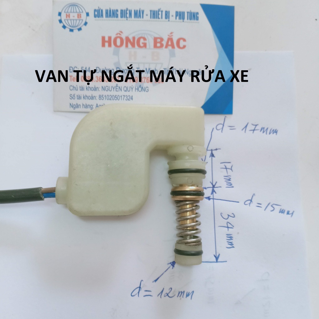 Rơ le tự ngắt máy rửa xe ô tô xe máy mini- tác động qua cần đẩy - loại thân nhựa cong
