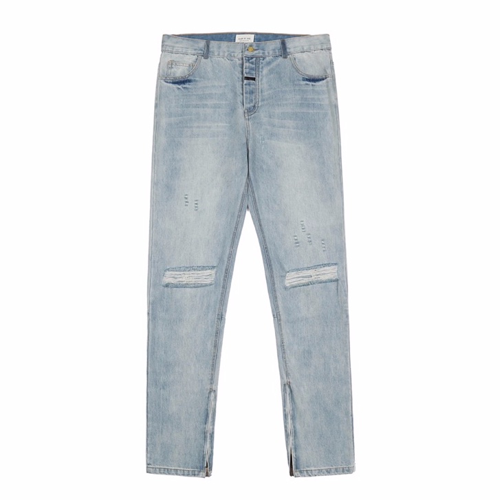 Quần jeans Fear Of God distrassed blue denim jeans