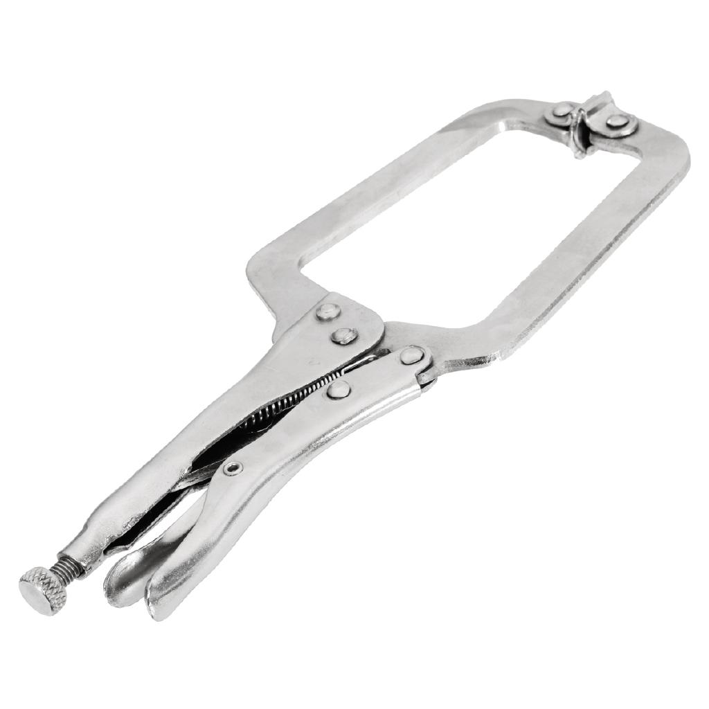 Shouse 9" 5# steel c clamp vise grip locking welding pliers wood tenon locator silver