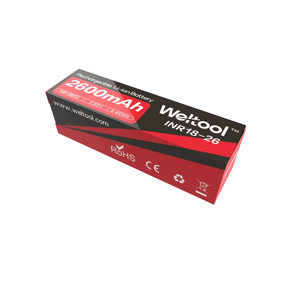 Pin sạc 18650, 2600mAh - Weltool INR 18-26