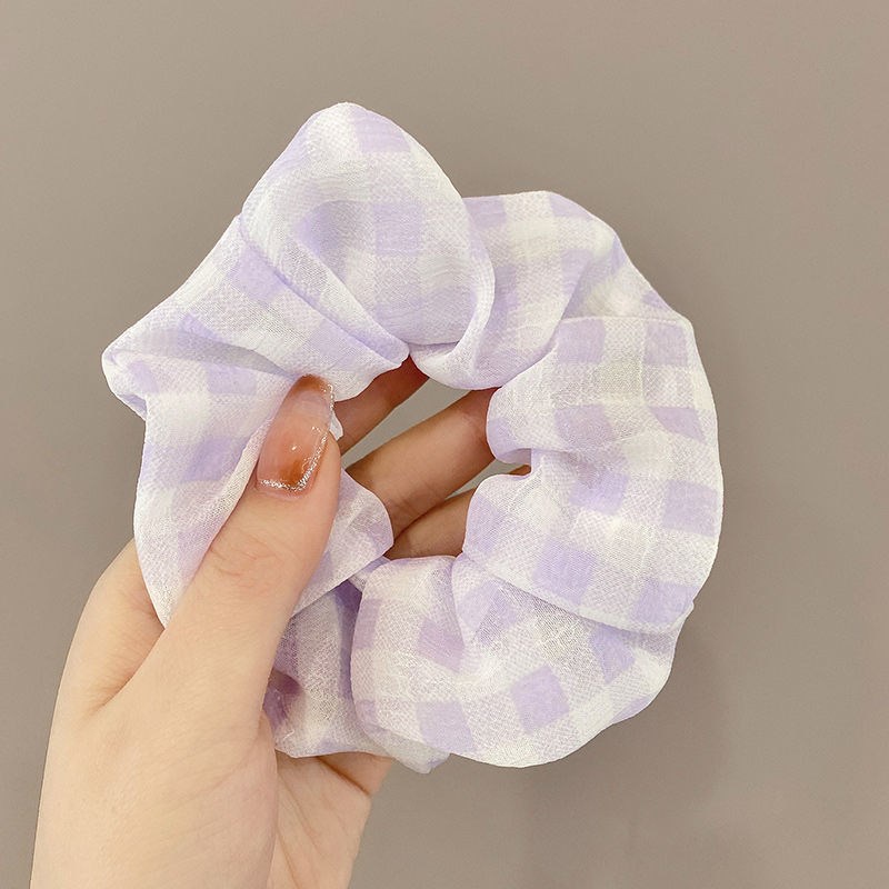 Dây Cột Tóc Co Giãn Màu Tím Đơn Giản Thời Trang Phong Cách Hàn Quốc Cho Nữ