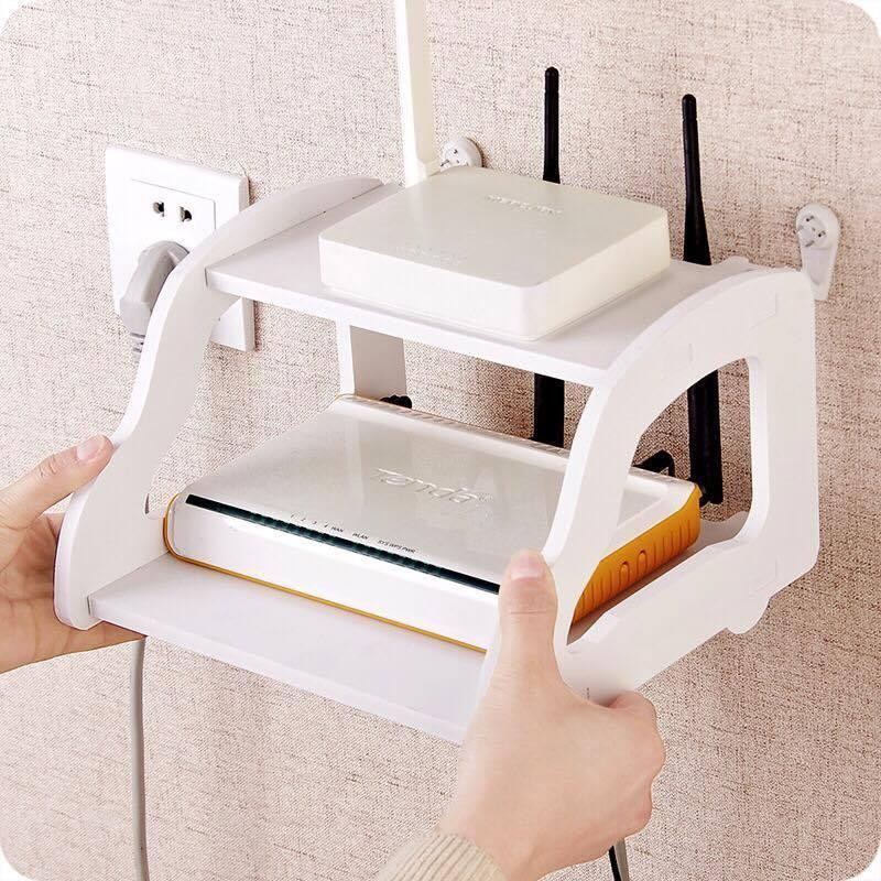 Kệ trang trí Wifi mini 2 Tầng treo tường tặng móc đóng tường