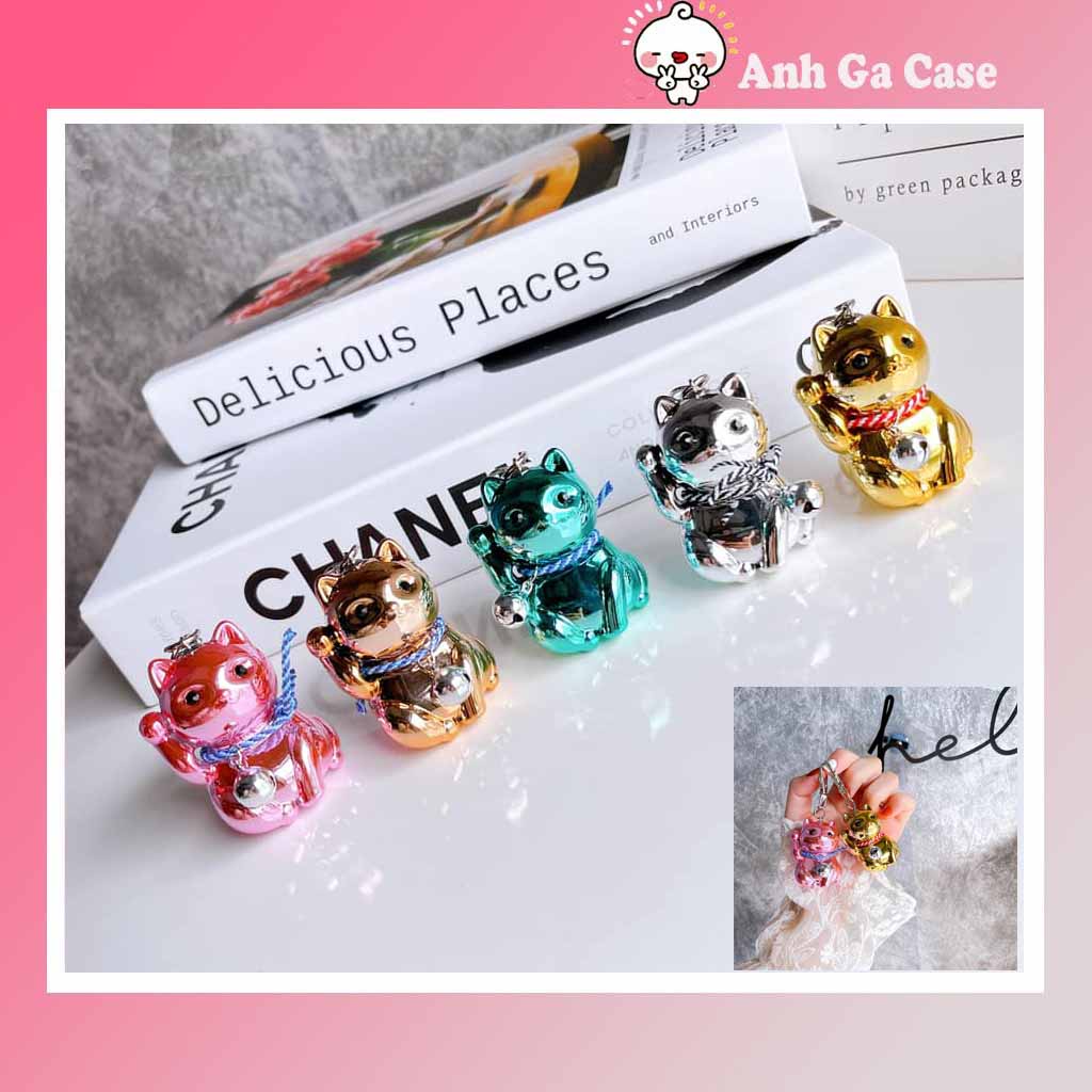 Móc khóa MÈO THẦN TÀI CÓ CHÔNG MÀU PHẢN QUANG