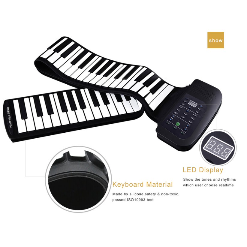 [HÀNG CHÍNH HÃNG] ĐÀN PIANO CUỘN CHÍNH HÃNG KONIX PA88 Đàn điện cuộn silicon dành cho trẻ em người mới tập