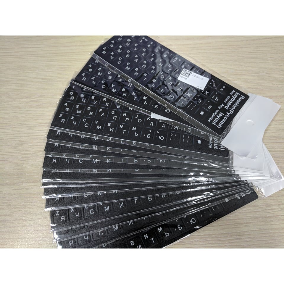 Miếng dán bàn phím các loại tiếng Nga, Nhật, Hàn, Pháp, Thái Lan, Ý, Tiếng Anh, Bồ Đào Nha