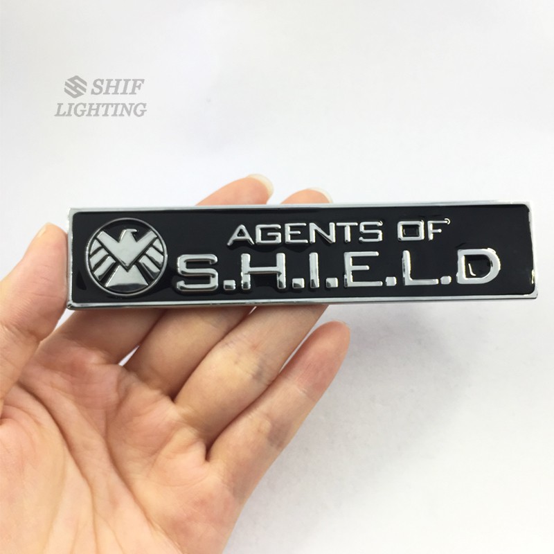 Miếng dán logo xe ô tô bằng kim loại họa tiết Agent of Shield