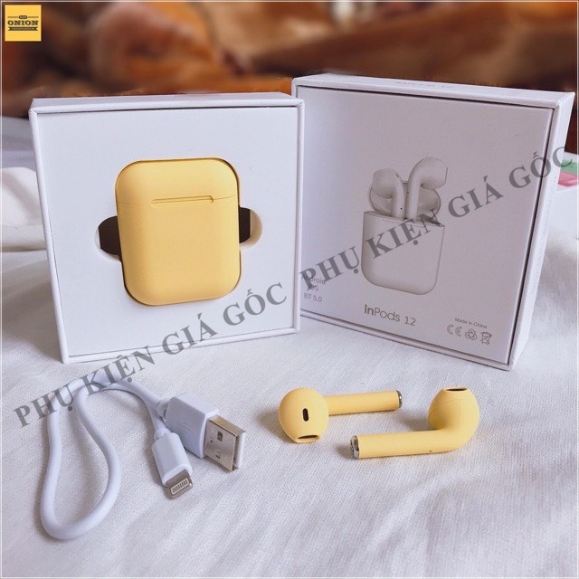Tai Nghe Bluetooth i12 5.0 TWS | Không Dây Cảm Biến Vân Tay, Chất Âm Êm, Trong Trẻm Thời Lương Pin Tốt
