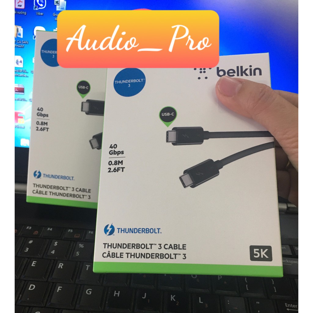 Cáp Thunderbolt 3 Belkin F2CD084bt0.8MBK - Hàng chính hãng