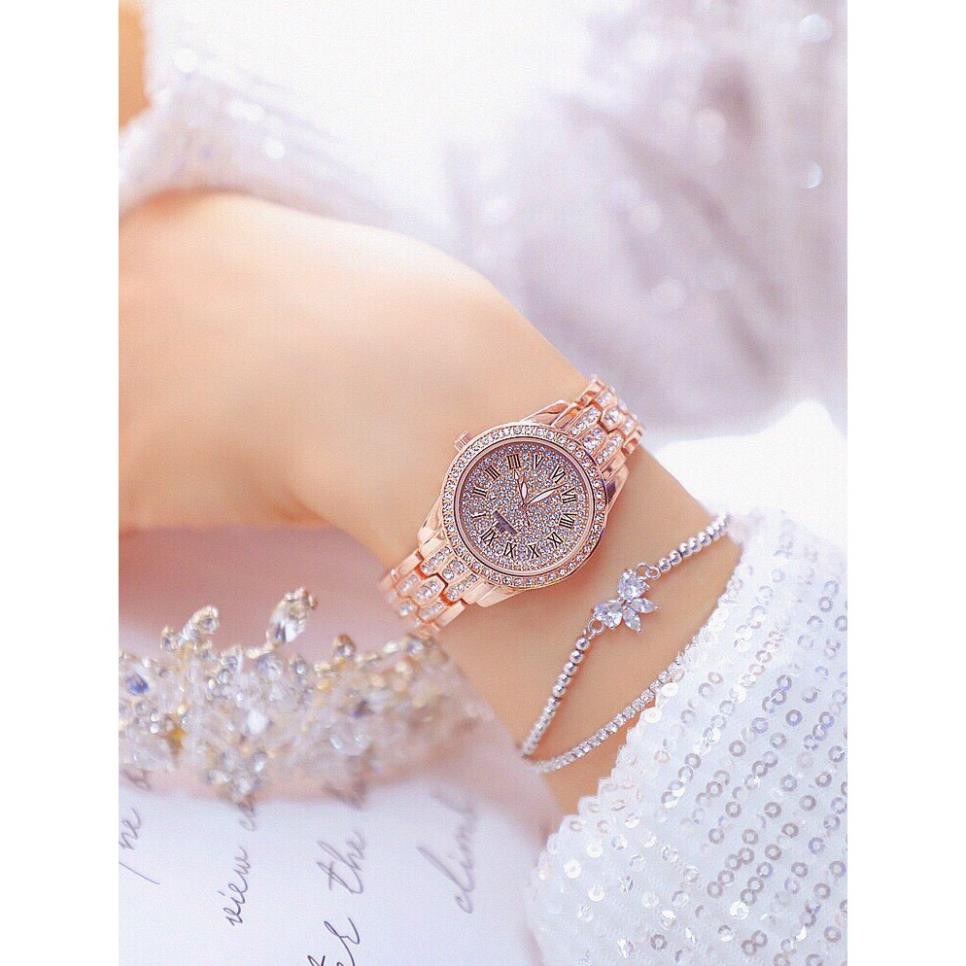 Đồng hồ nữ cao cấp đính đá full đồng hồ hiệu BS chính hãng cực đẹp (tặng kèm hộp , pin dự phòng và phụ kiện thâu dây)