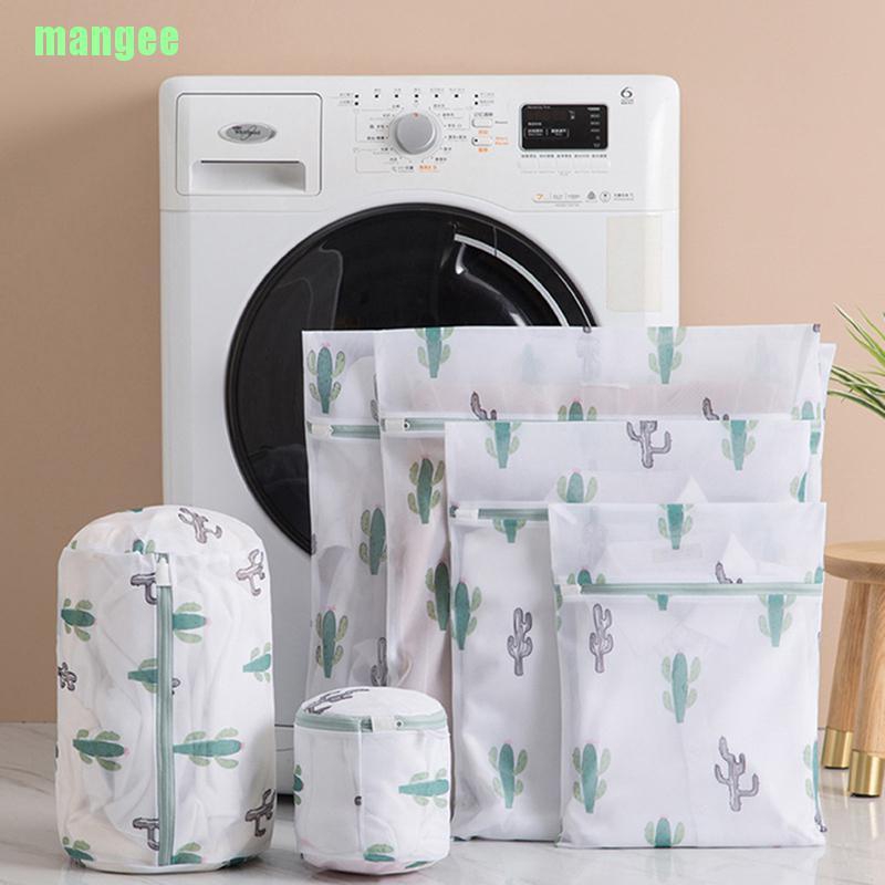 Túi lưới giặt quần áo bằng Polyester in họa tiết xương rồng