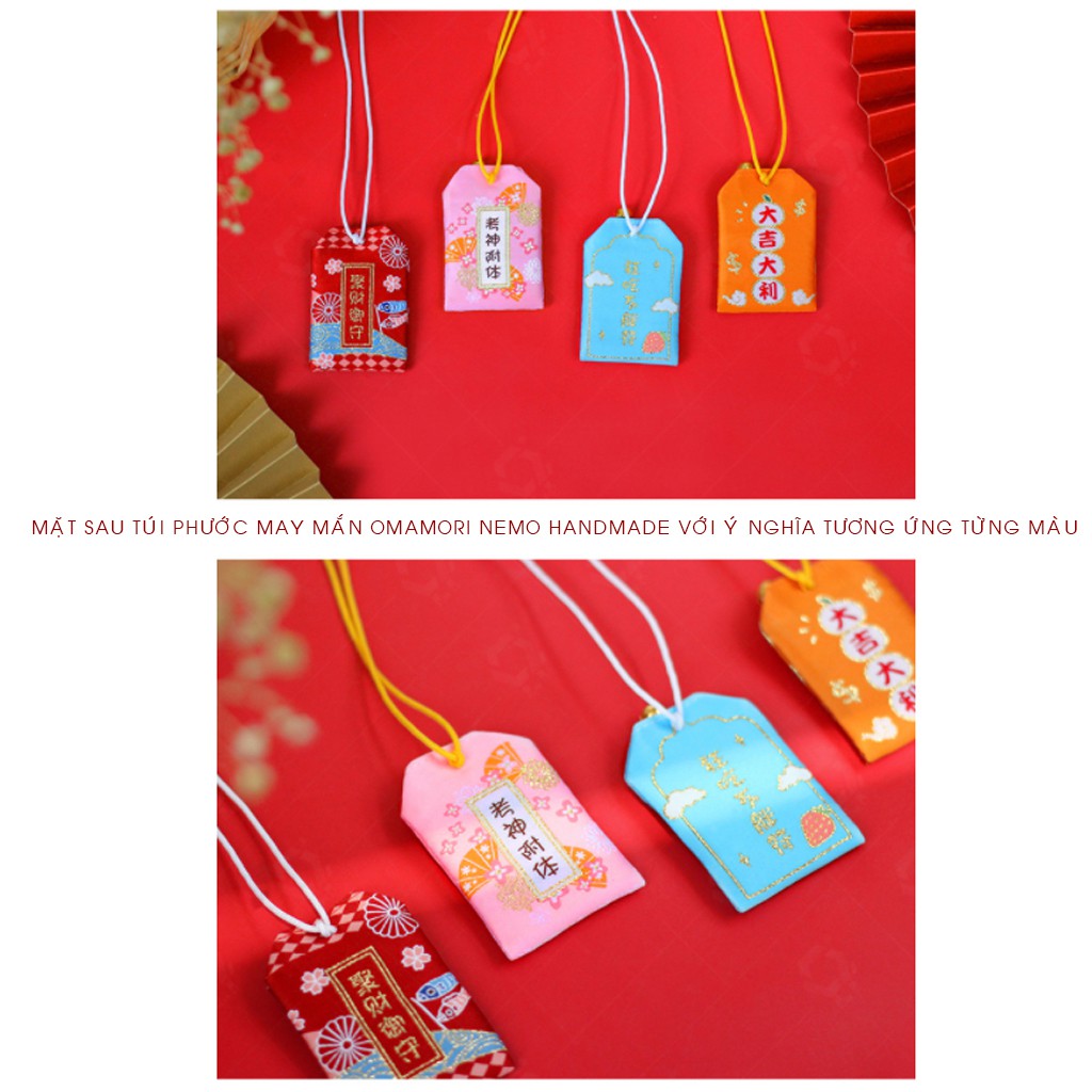 Túi may mắn Omamori hình Trâu dễ thương Nemo Handmade, Kèm Quà Tặng - OM4MTRAU