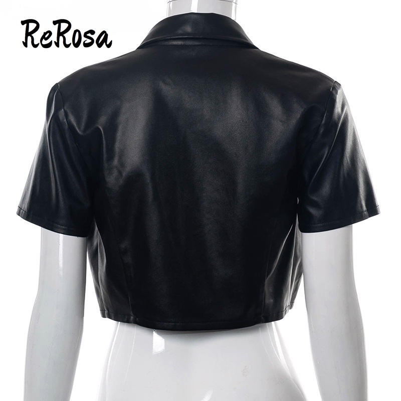 Áo Thun Crop Top Tay Ngắn Màu Trơn Cài Nút Thời Trang Cho Nữ