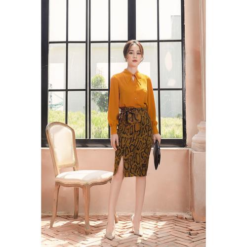 Juyp ôm họa tiết da rắn cạp thắt nơ MMOutfit J0520362