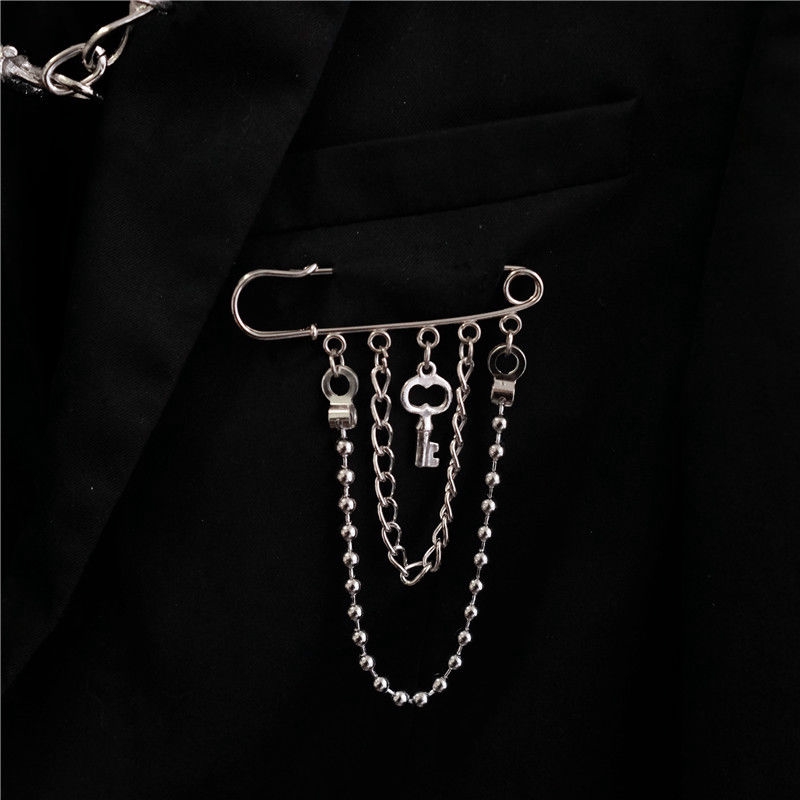 [Miễn Phí Vận Chuyển] Ghim Cài Bằng Kim Loại 22523 Thiết Kế Nhiều Lớp Phong Cách Hip Hop Dễ Phối Đồ