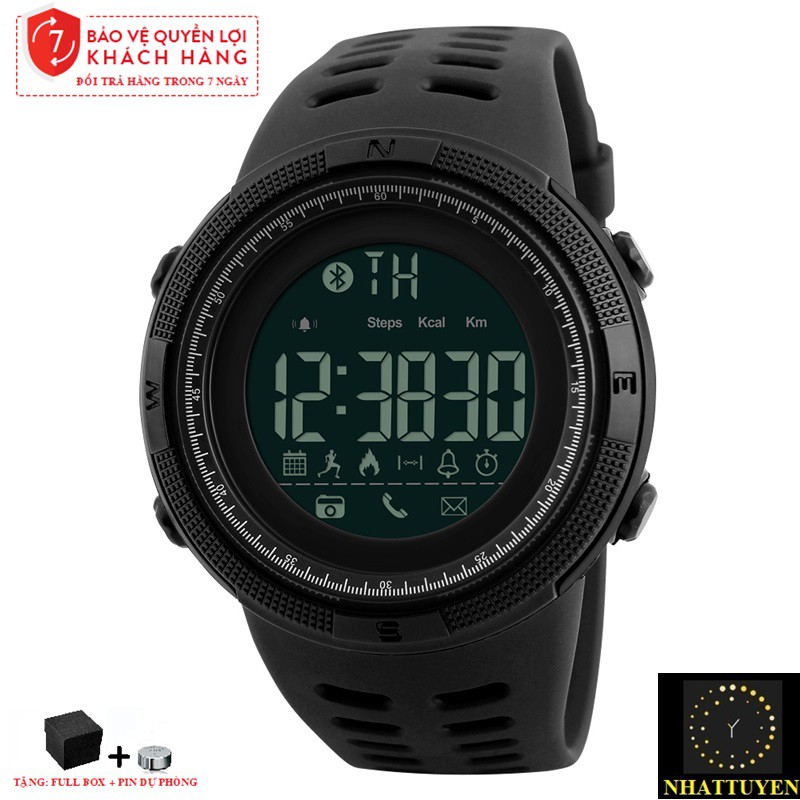 Đồng Hồ Điện Tử Nam SKMEI 1250 Dây Cao Su, Mặt Tròn Kết Nối Bluetooth - HÀNG CHÍNH HÃNG[FULLBOX] | BigBuy360 - bigbuy360.vn
