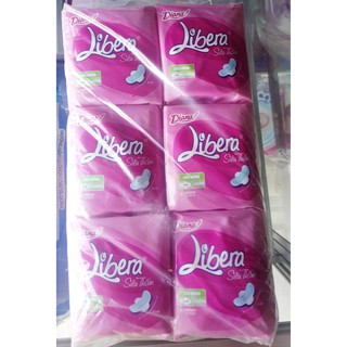 Combo 6 gói băng vệ sinh Diana Libera siêu thấm siêu mỏng cánh 8 miếng (8 miếng/gói -23 cm)