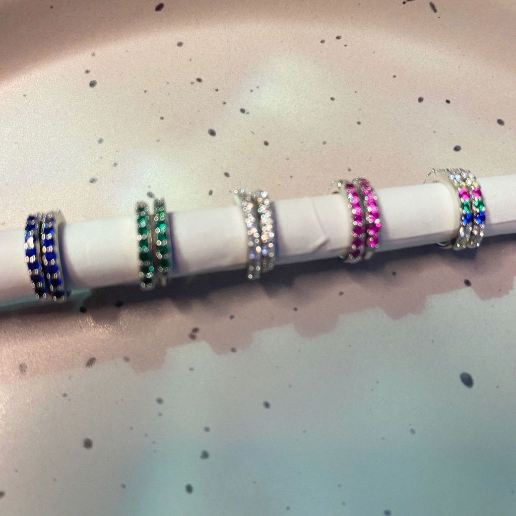 Đôi khuyên tai Ahellogirl đính đá phong cách Hàn Quốc xinh xắn cho nữ