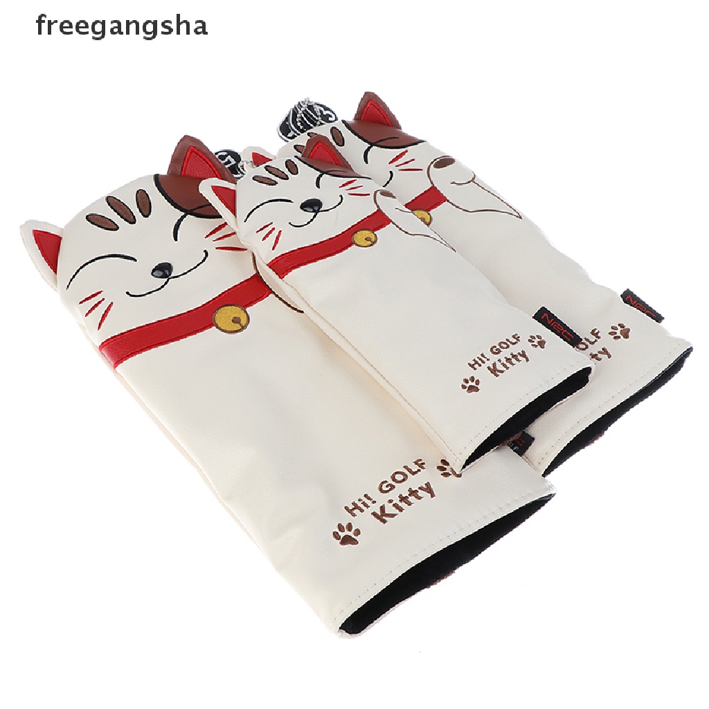 [FREG] Golf club Head Covers Headcover Driver Fairway Wood Hybrid Covers Lucky Kitty FDH