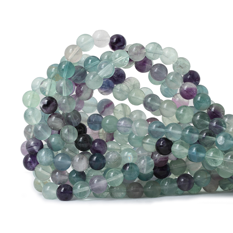 Chuỗi Hạt Đá Fluorite Màu Sắc Tự Nhiên Làm Đồ Trang Sức