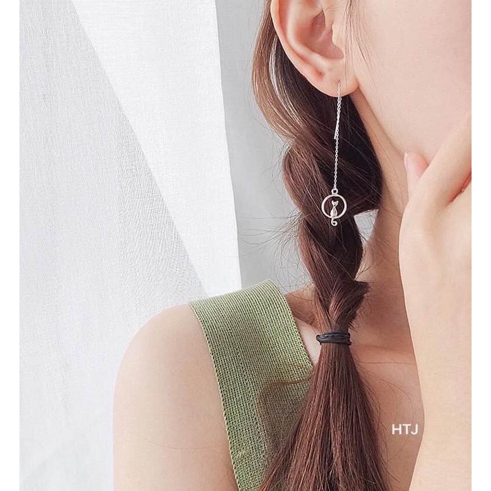 BÔNG TAI MÈO BẠC TA CAO CÂP