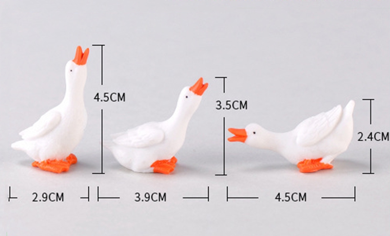 Set 3 Mô Hình Chú Ngỗng Mini Trang Trí Sân Vườn