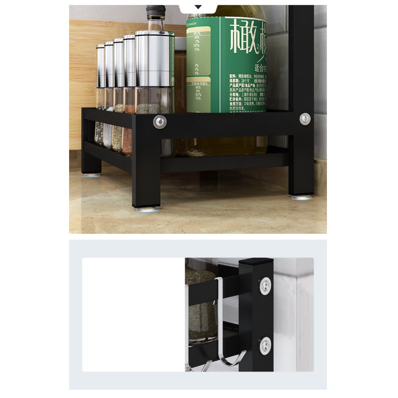 Kệ Gia Vị 3 Tầng Đa Năng Tặng Kèm Rổ Đũa và Giá Đỡ Thớt - Hàng Chính Hãng