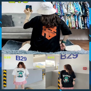Áo thun nam nữ form rộng, tay lỡ hình in đáng yêu, cool ngầu Unisex