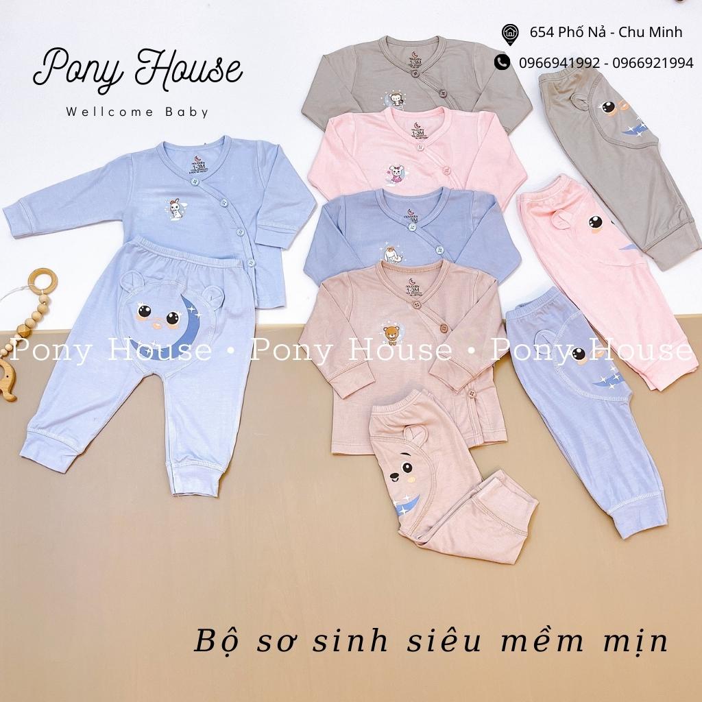 Bộ Sơ Sinh Dài Tay Nou baby Cài Chéo In Mông Siêu Mềm, Mát Cho Bé Trai, Bé Gái Từ Sơ Sinh (0-3M Đến 6-9M)