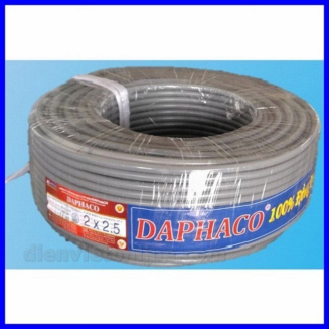 Dây pha mềm 2 lõi ruột đồng vỏ bọc PVC 2x2.5 Daphaco ( 5 mét, 10 mét, 15 mét, 20 mét, 25 mét ) - Điện Việt