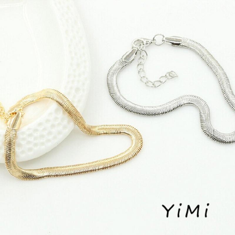 【Yimi.Vn】 Lắc Chân Dây Xích Kim Loại Mảnh Họa Tiết Xương Rắn Cao Cấp