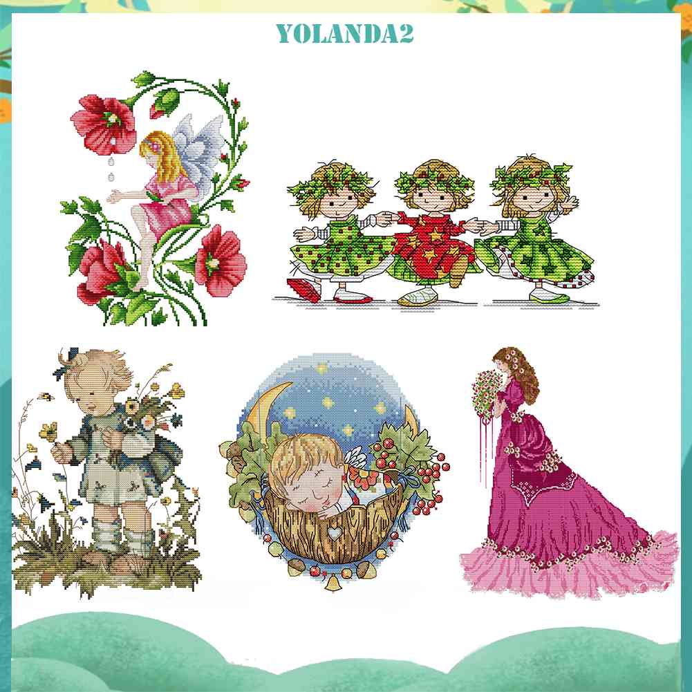 Bộ 14 Con Dấu Vải Cotton Dùng Để Thêu Tranh Chữ Thập