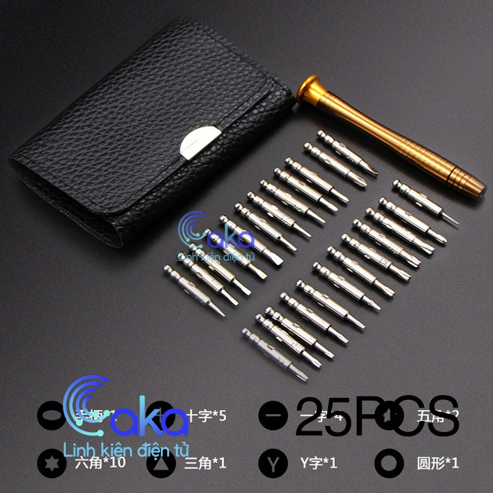 Bộ tô vít đa năng mini 25 chi tiết bao da