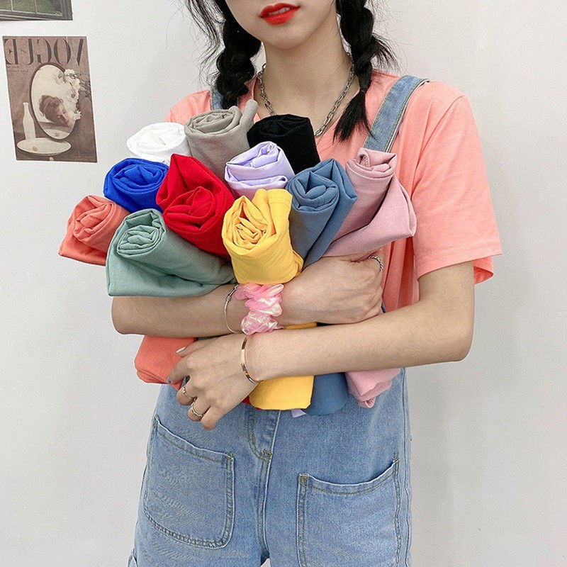 Áo thun Trơn Cotton nam nữ tay lỡ unisex 360 CLOTHING phông trơn Basic nhiều màu sắc dáng oversize