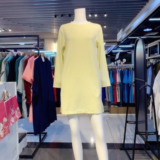 Đầm thun dáng suông, cổ tròn, dài tay - mym store