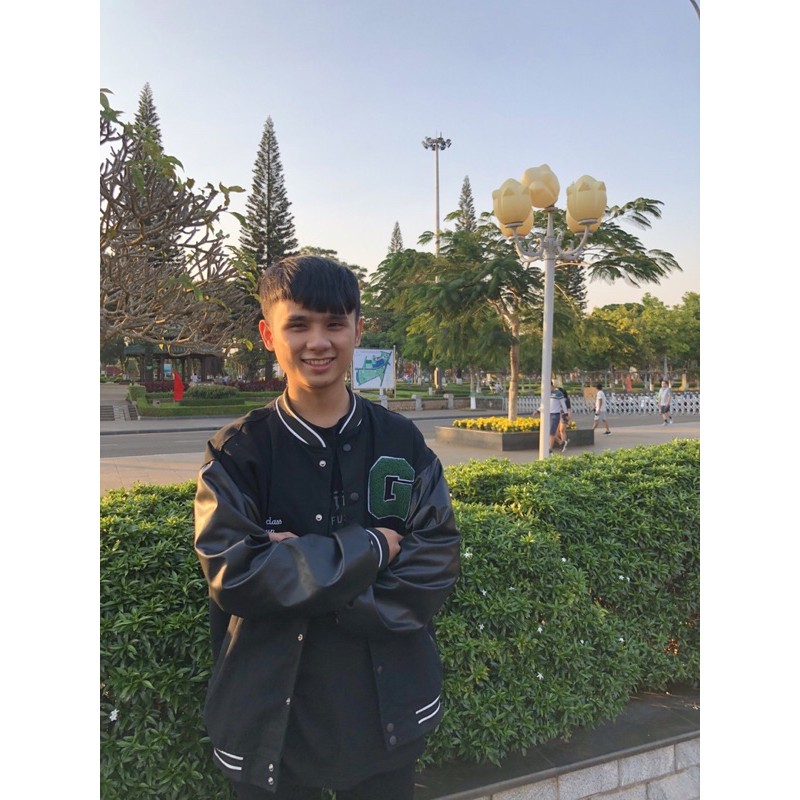 [ẢNH THẬT TỰ CHỤP] ÁO bomber KAKI TAY DA CHỮ G shop jum.closet | BigBuy360 - bigbuy360.vn