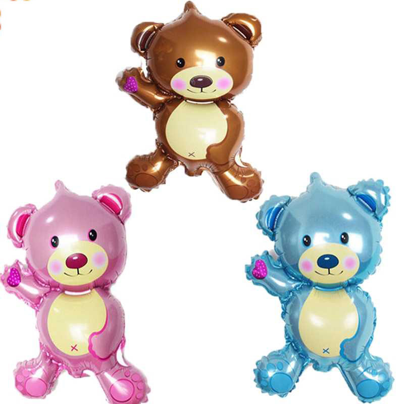 Set 3 bong bóng phối hình gấu hoạt hình trang trí tiệc sinh nhật cho bé