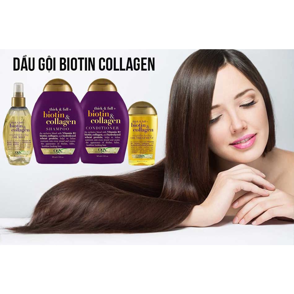 Dầu gội Biotin OGX giảm rụng, kích thích mọc tóc Biotin Collagen OGX - Faki Authectic