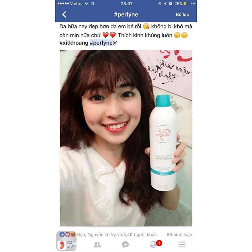 🔥HÀNG HOT🔥Xịt khoáng Perlyne Natural Mineral Water Spray