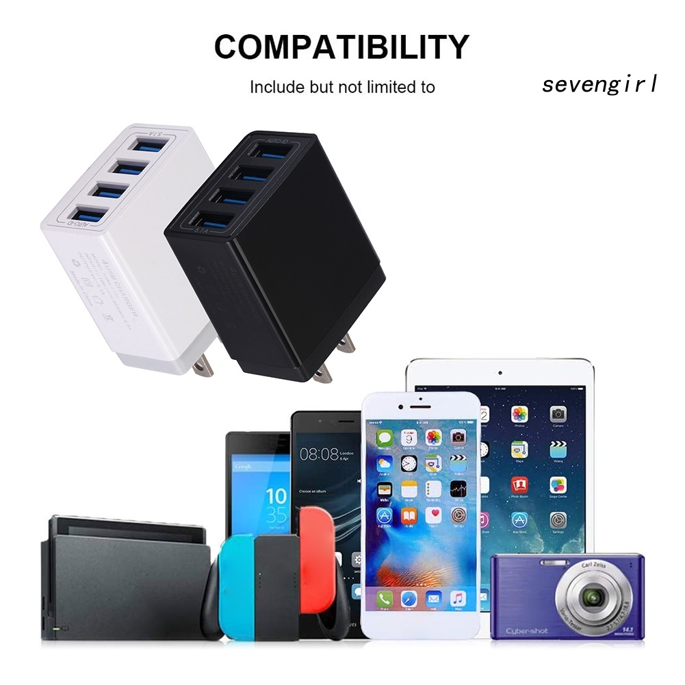 Set 2 Đầu Sạc Ra 4 Cổng Usb Tiện Dụng Khi Đi Du Lịch