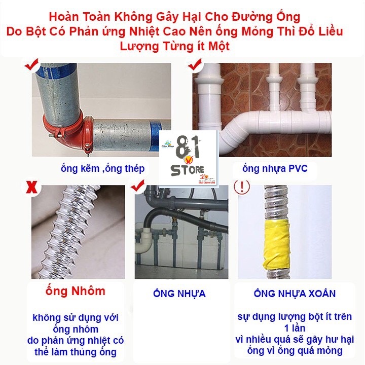 Bột Thông Cống,Bồn Cầu,Lavabo Cực Mạnh YUHAO Siêu Thần Thánh 268G Thế Hệ Mới