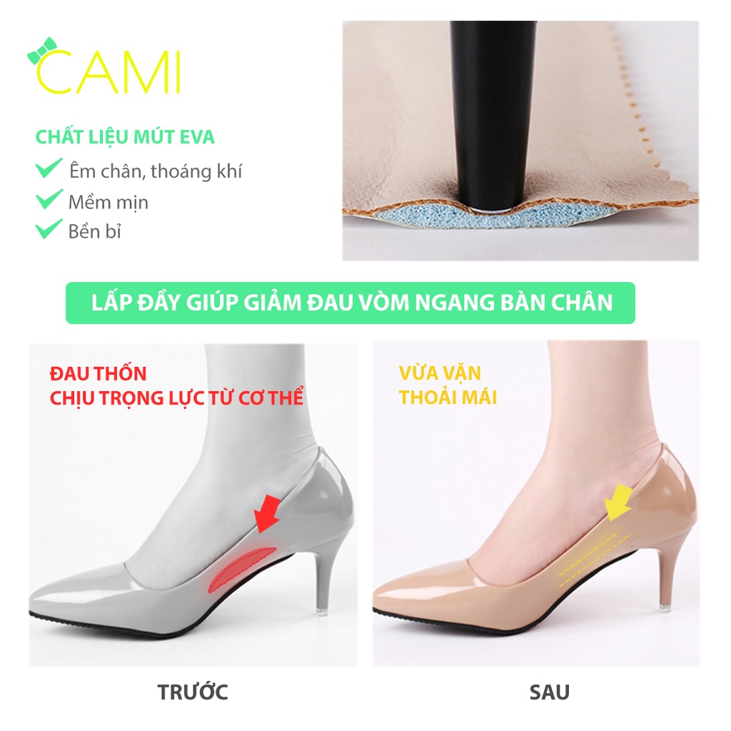 Lót giày sandal, cao gót thấm hút mồ hôi cực tốt, chống trượt, êm chân dành cho nữ - Cami - CMPK273
