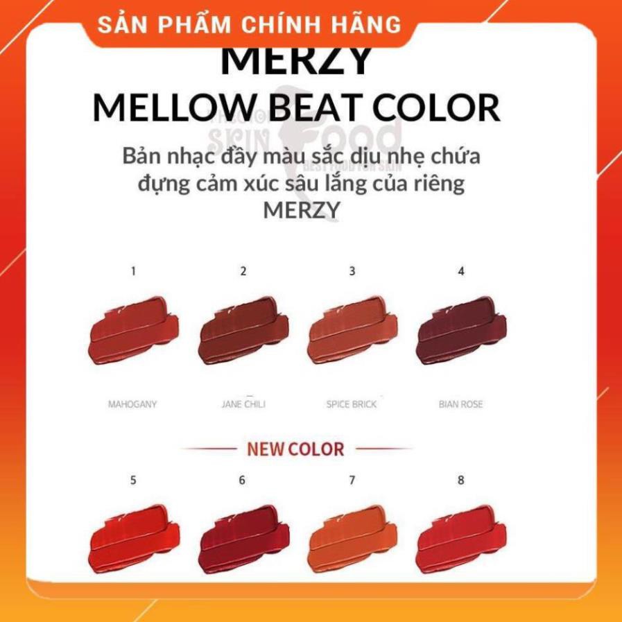 Hàng chính hãng_free ship Son Kem Lì, Siêu Mịn Merzy Bite The Beat Mellow Tint 4g