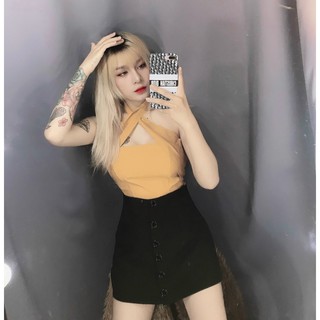 áo kiểu xinh đan chéo dây cổ