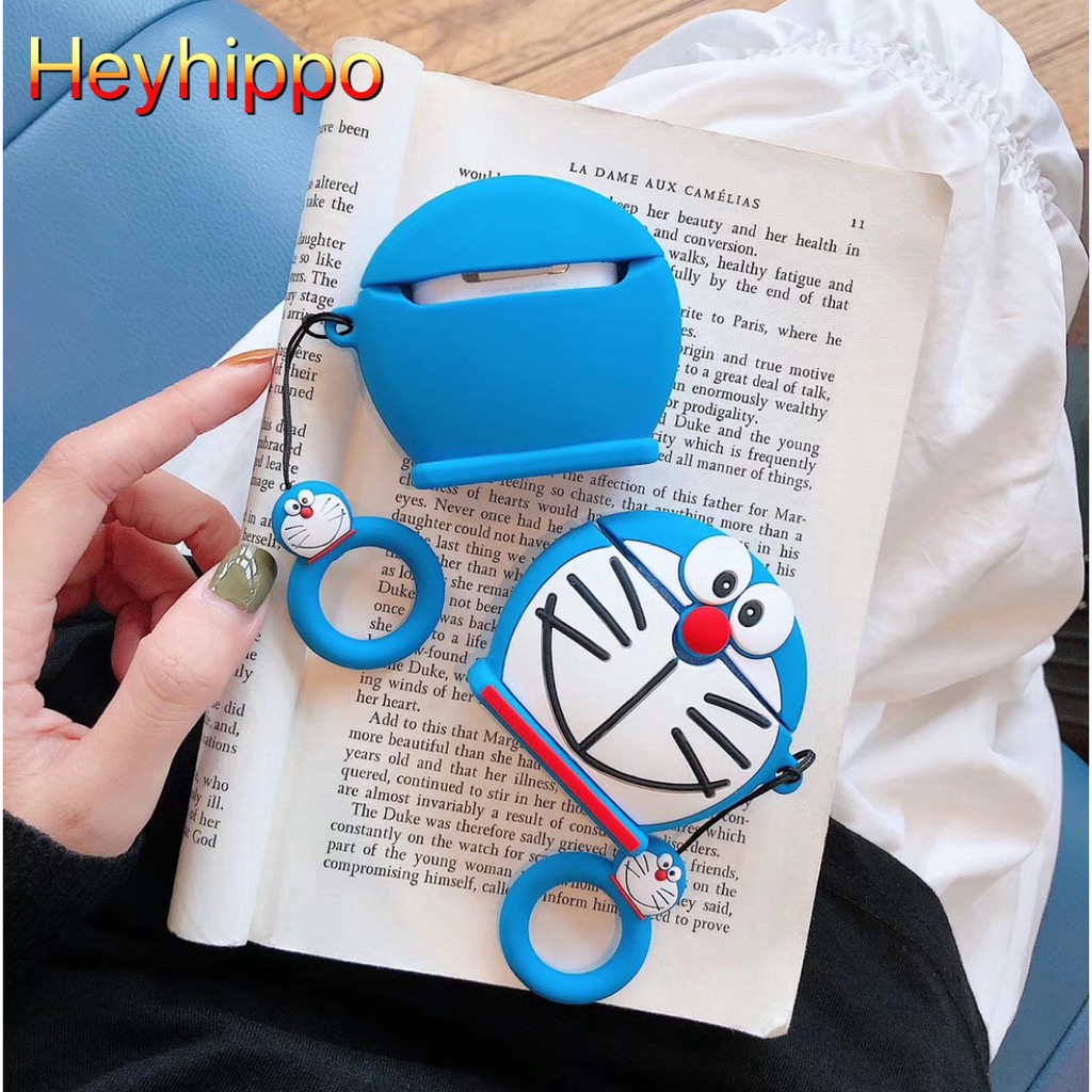 Ốp bọc bảo vệ hộp sạc tai nghe không dây for Apple AirPods1/2 kiểu dáng Doraemon dễ thương