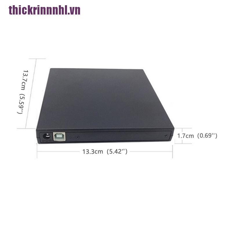 [rinhl]Slim External USB 2.0 DVD RW CD Writer Drive Burner Reader Player For Laptop PC