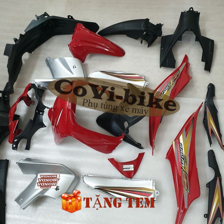 Dàn áo xe Wave S110 đời 2008 đễn 2010  nhựa ABS nguyên sinh màu ĐỎ ĐUN - B545