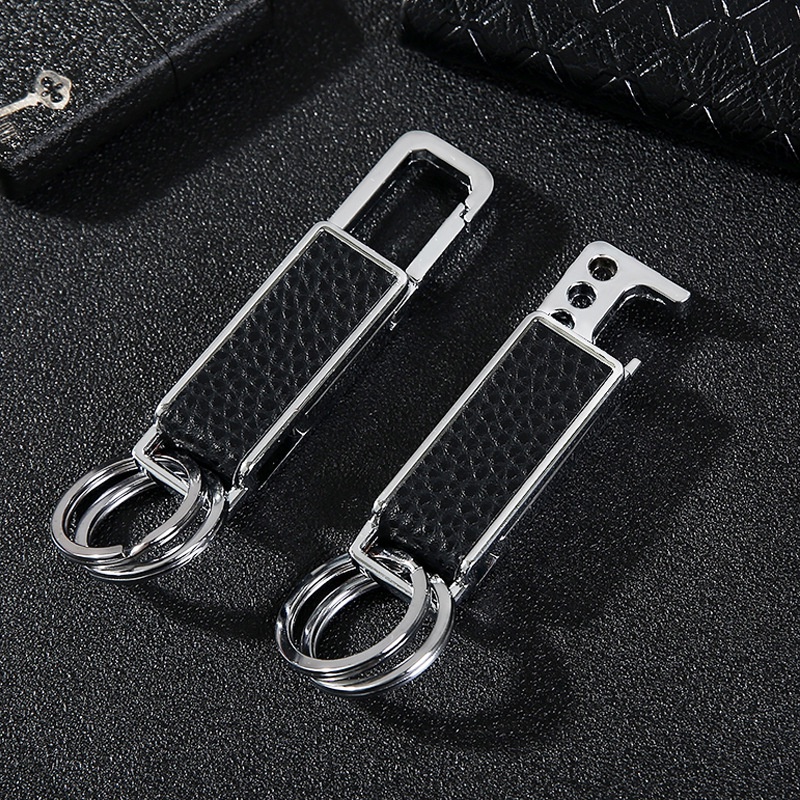 Móc khóa xe vòng thép đen bóng - Hợp kim - Size 2.5x 7 cm - bền đẹp phong cách chắc chắn.
